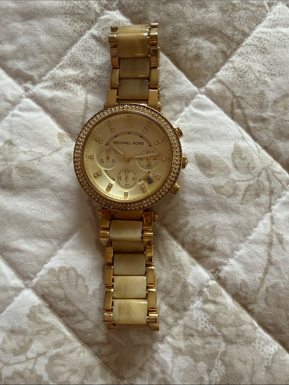 Michael Kors Gold Tone Crystal-Embellished Women's Watch
